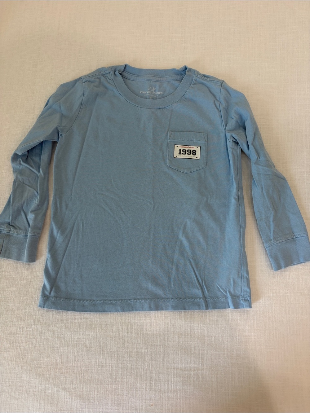 Vineyard Vines Light Blue 1998 Patch Long-Sleeve Pocket Tee